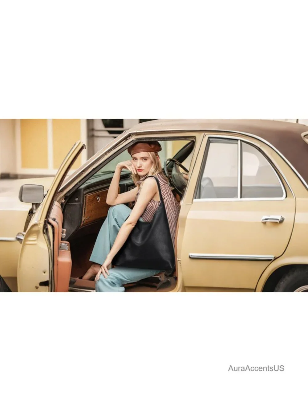 Hobo Bags for Women Soft Vegan Leather Slouchy Tote Shoulder Handbag Work Travel